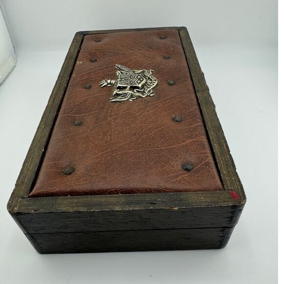 VTG S Sper Bijou Wooden‎ Jewelry Box Red Interior - Picture 6 of 9